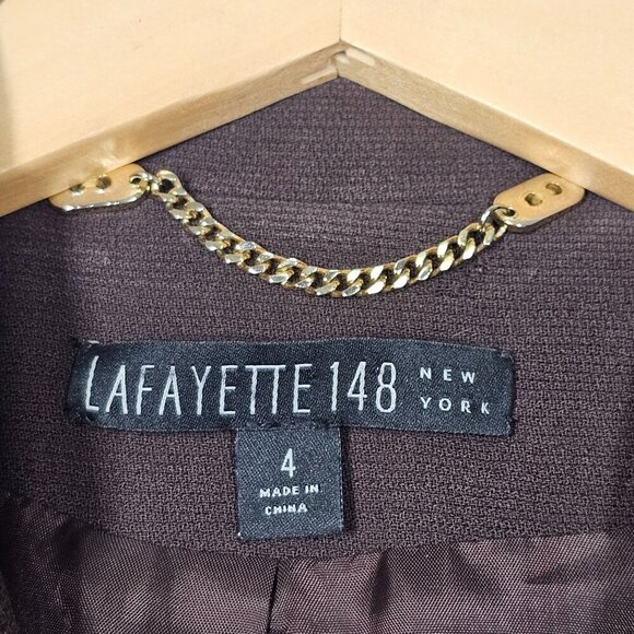 Lafayette 148 Womens Chocolate Brown Blazer Classic Chic Streetstyle* Size 4 - Picture 6 of 13